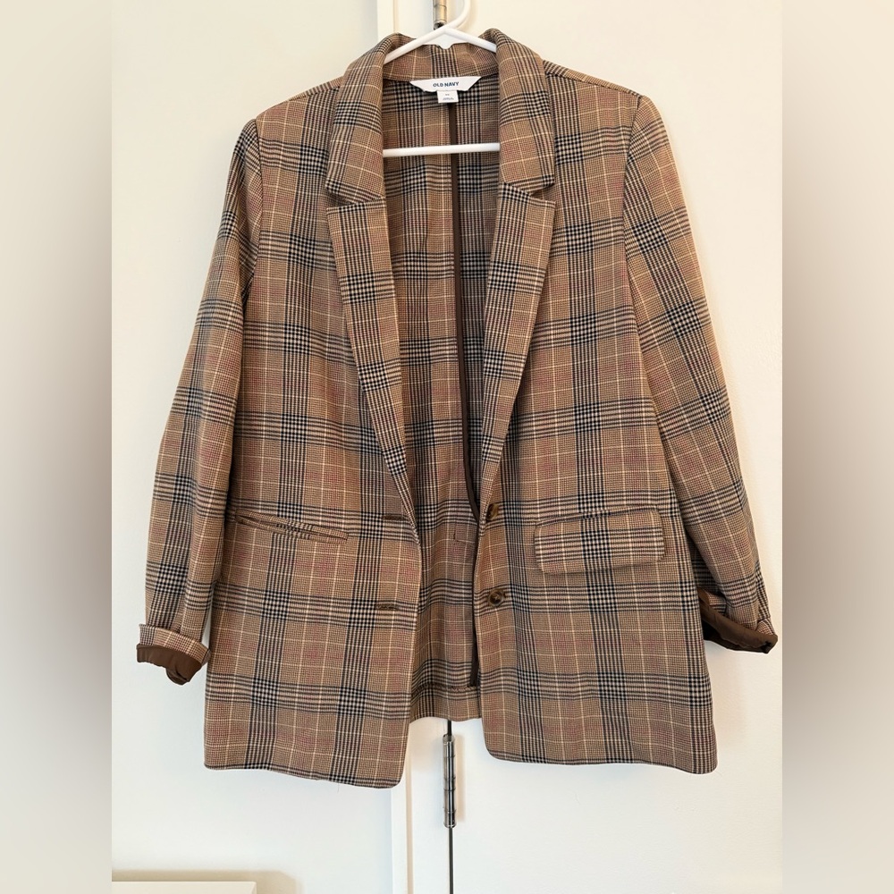 Old Navy Houndstooth Blazer in Brown and Black